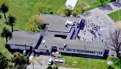 An aerial view of Robbins Elementary